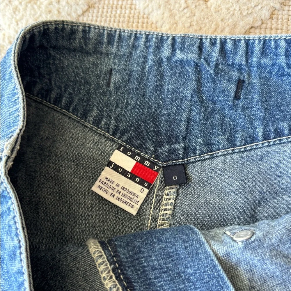 Vintage Y2K 90’s Tommy Jeans Retro Denim Blue Skirt Size 0 Classic Streetwear